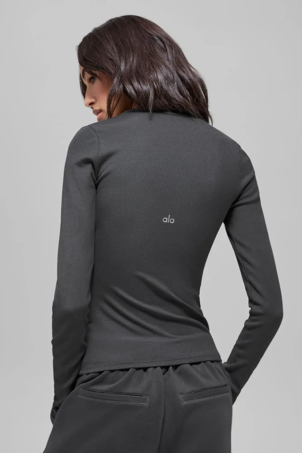 Blusa Ribbed Modal Manga Longa