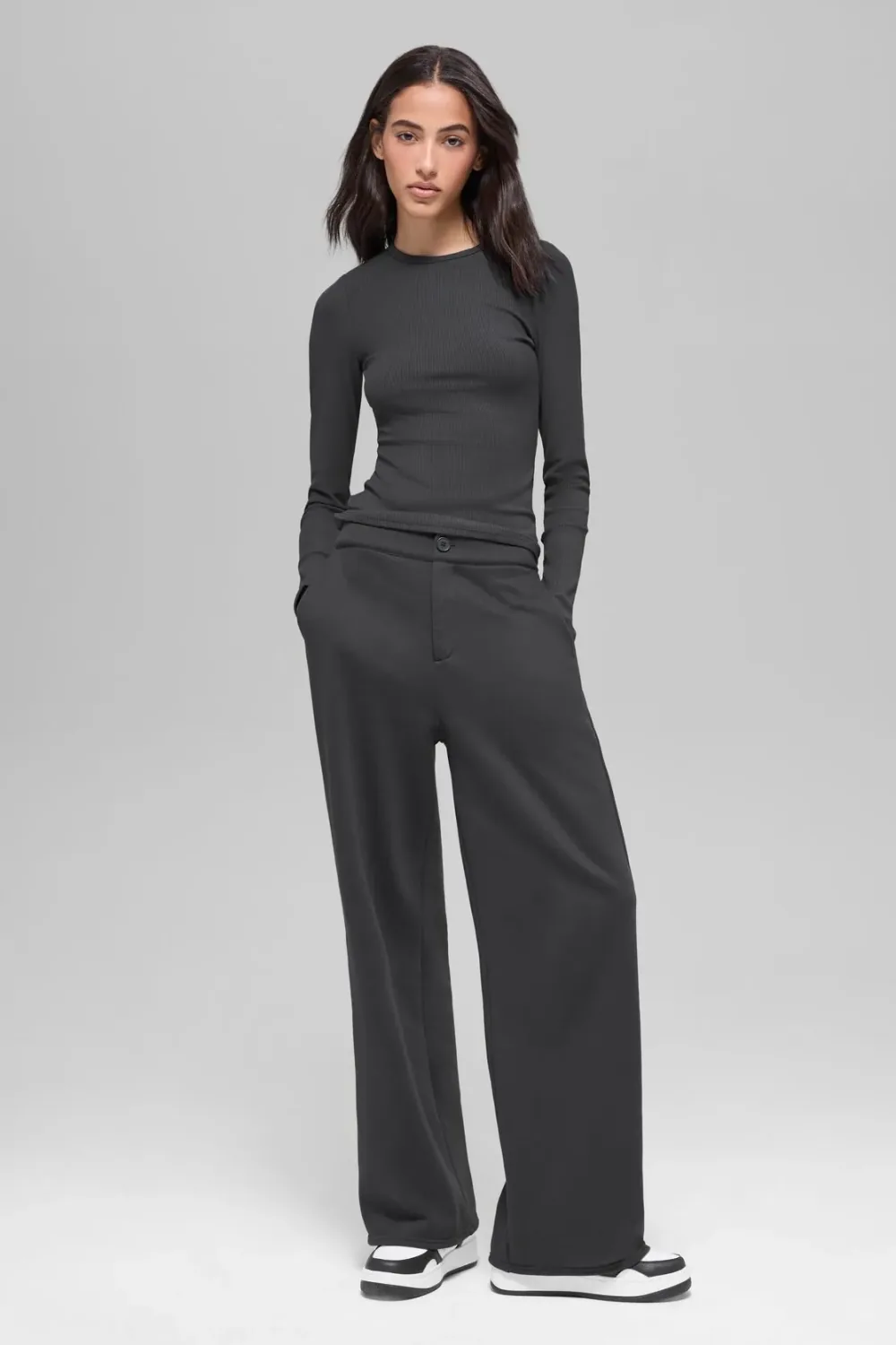 Blusa Ribbed Modal Manga Longa