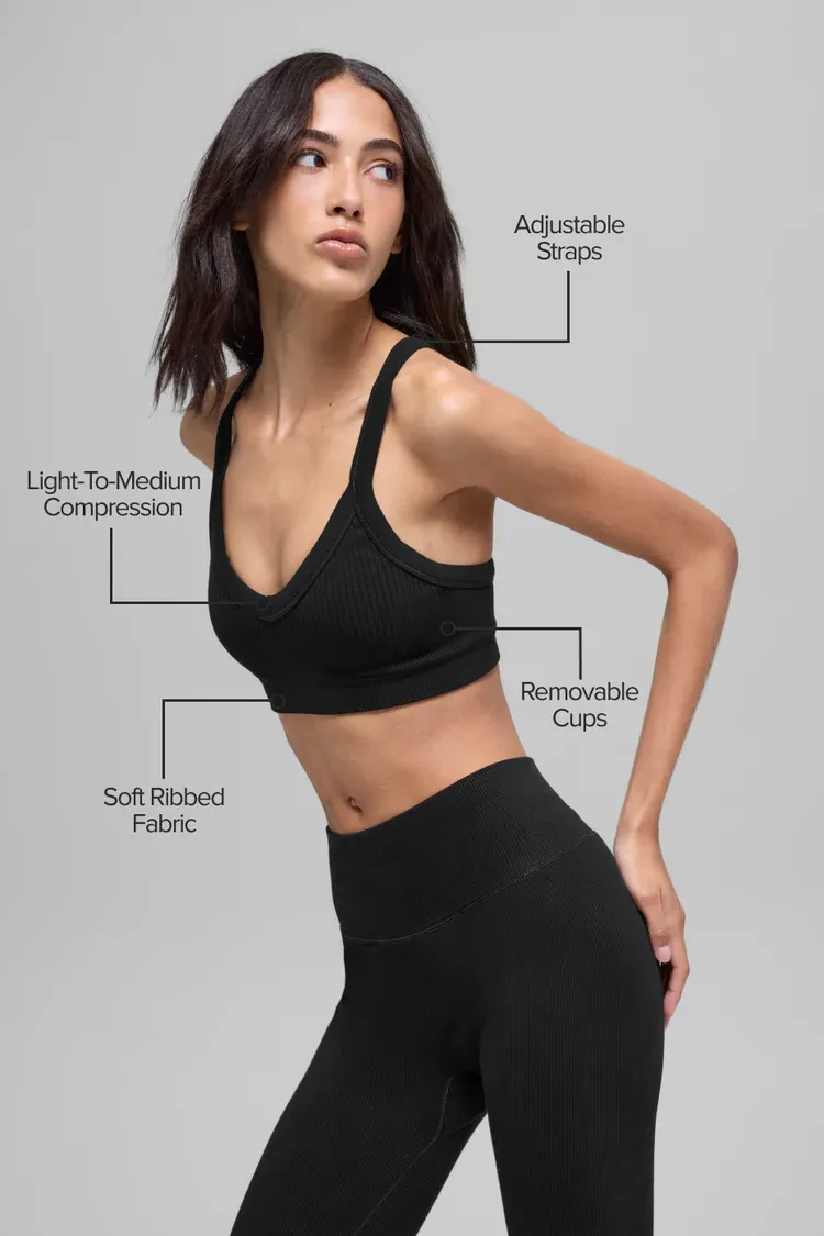 Top Seamless Two Tone Rib