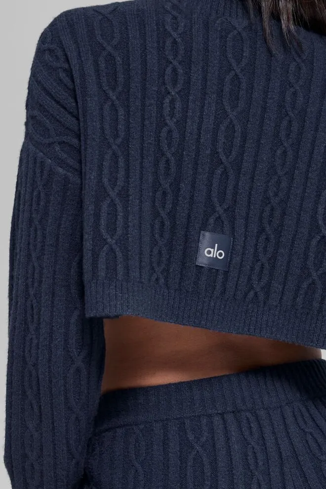 Suéter Cropped Cable Knit Winter