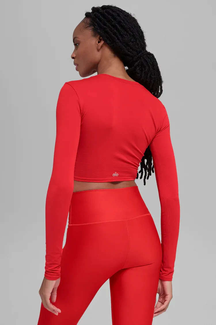 Blusa Alosoft Crop Finesse Manga Longa