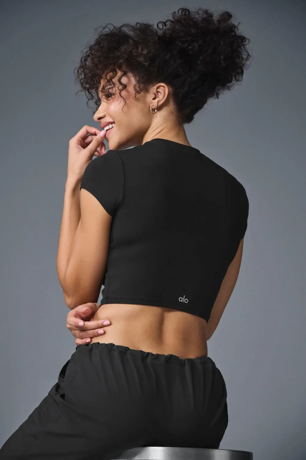 Camiseta Alosoft Crop Finesse Manga Curta